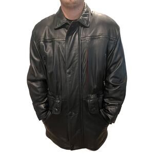 Vintage Torras Mens Leather Size XL Jacket Wool Cold Weather Business Travel
